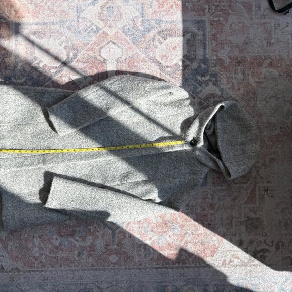 London Fog Gray Hooded Wool Blend Coat | Size S/P - Picture 3 of 8
